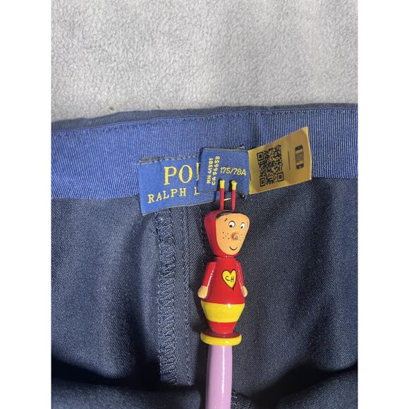 Polo Ralph Lauren Pants Women 10 Navy Mid-Rise Elastic Waist Tapered Leg Pull On - Picture 5 of 9